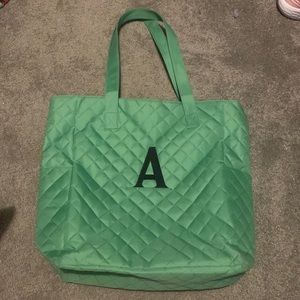 Quilted Letter A Tote Bag